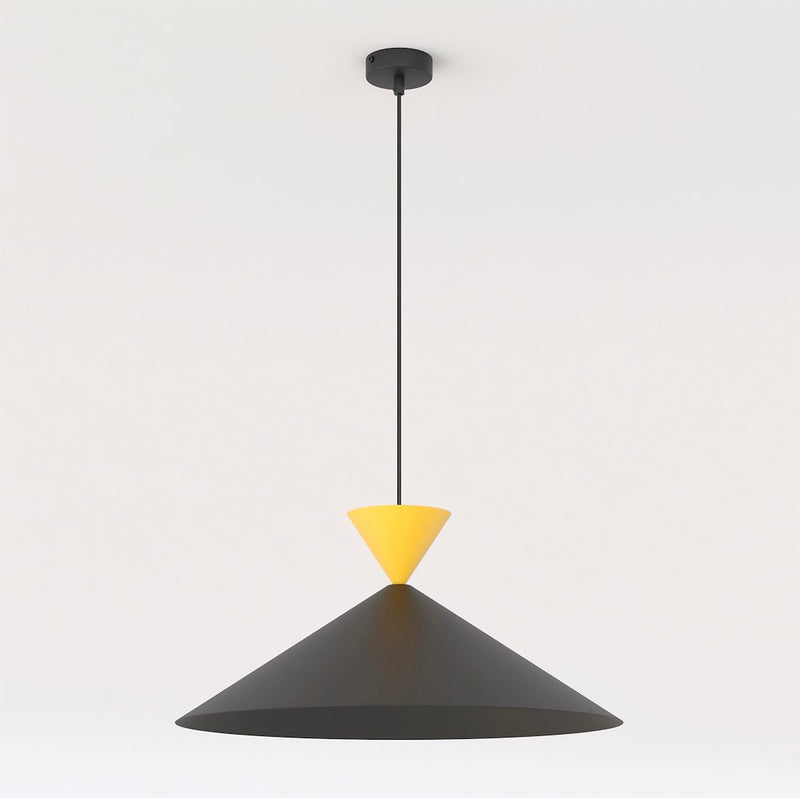 Suspension Ralf noire et orange, H 50 cm
