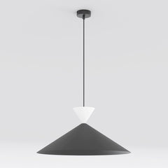 Suspension Ralf noire et blanche, H 50 cm