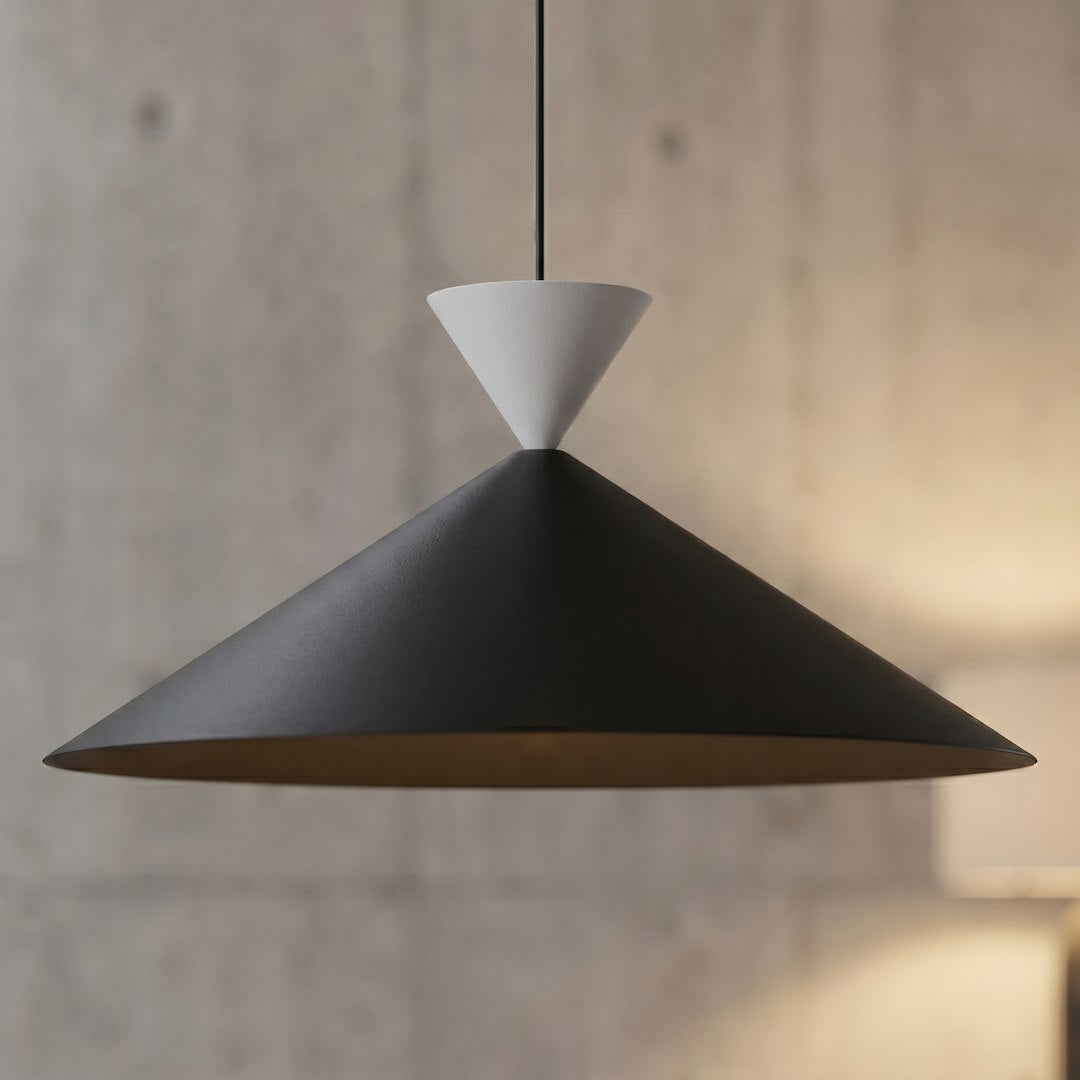 Suspension Ralf noire et blanche, H 50 cm