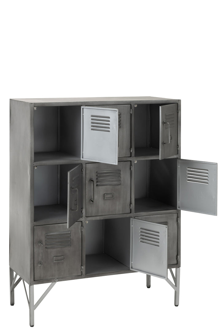 Armoire Métallique Argentée 9 Portes | Ayla