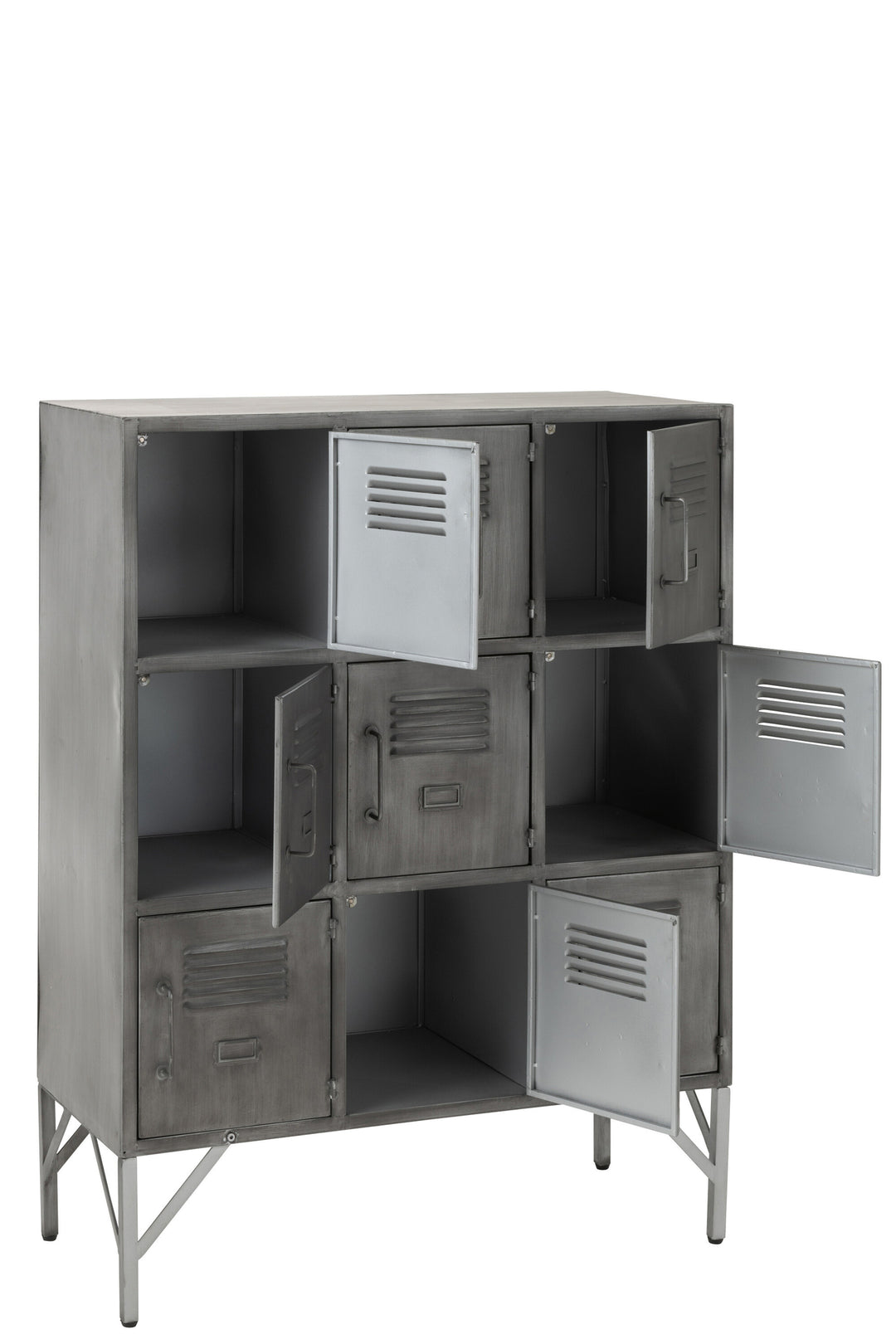 Armoire Métallique Argentée 9 Portes | Ayla