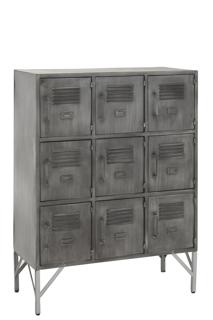 Armoire Métallique Argentée 9 Portes | Ayla