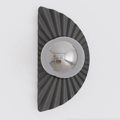 Applique murale Flora noire, verre graphite