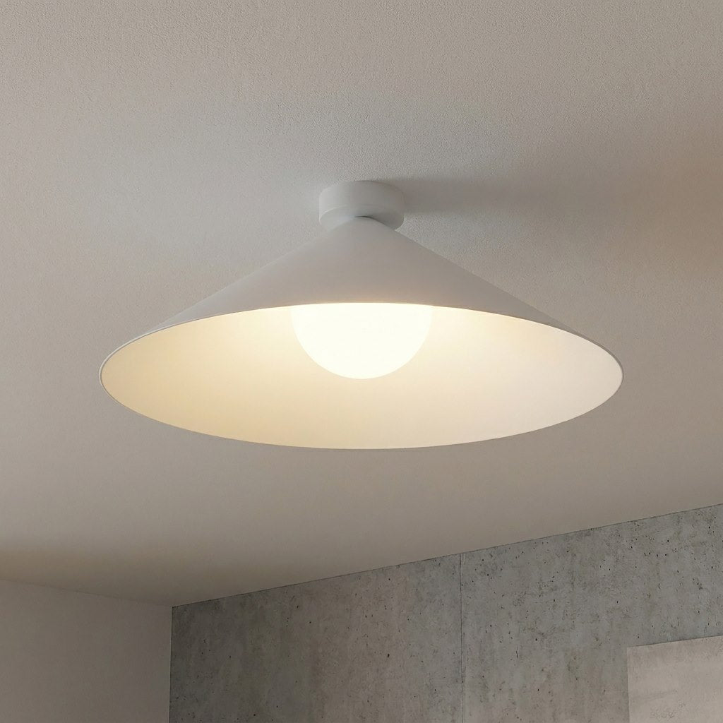 Plafonnier Mono blanc, verre blanc, H 50 cm