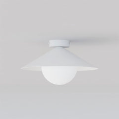 Plafonnier Mono blanc, verre blanc, H 30 cm