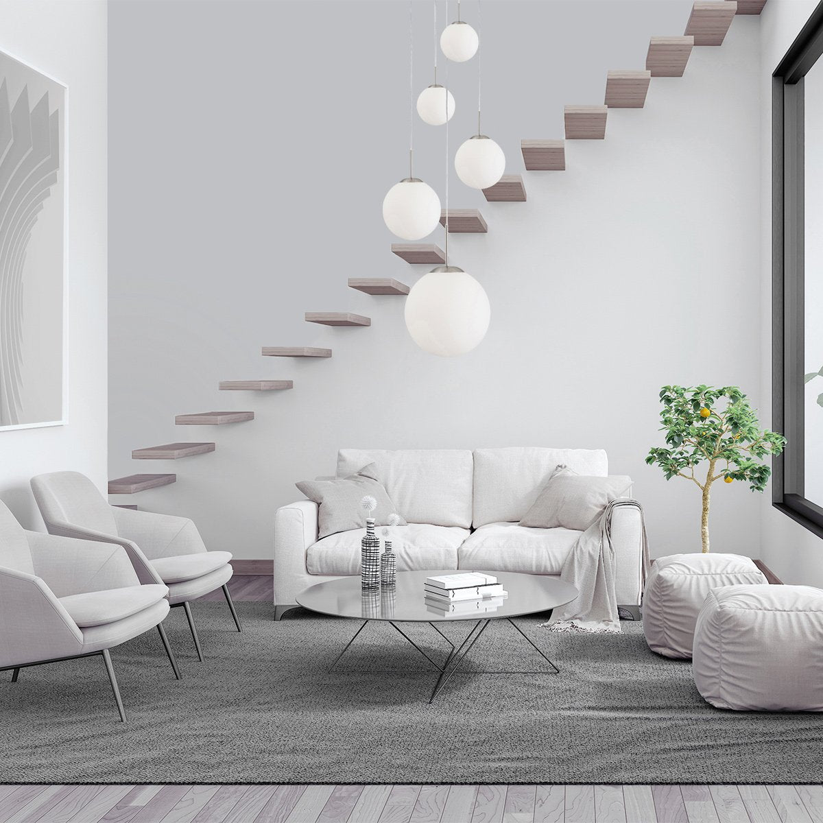 Suspension luminaire Bollique argenté