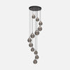 Suspension globes verre noire Ø 60 cm, 12 lumières LED | Bollique Constellation