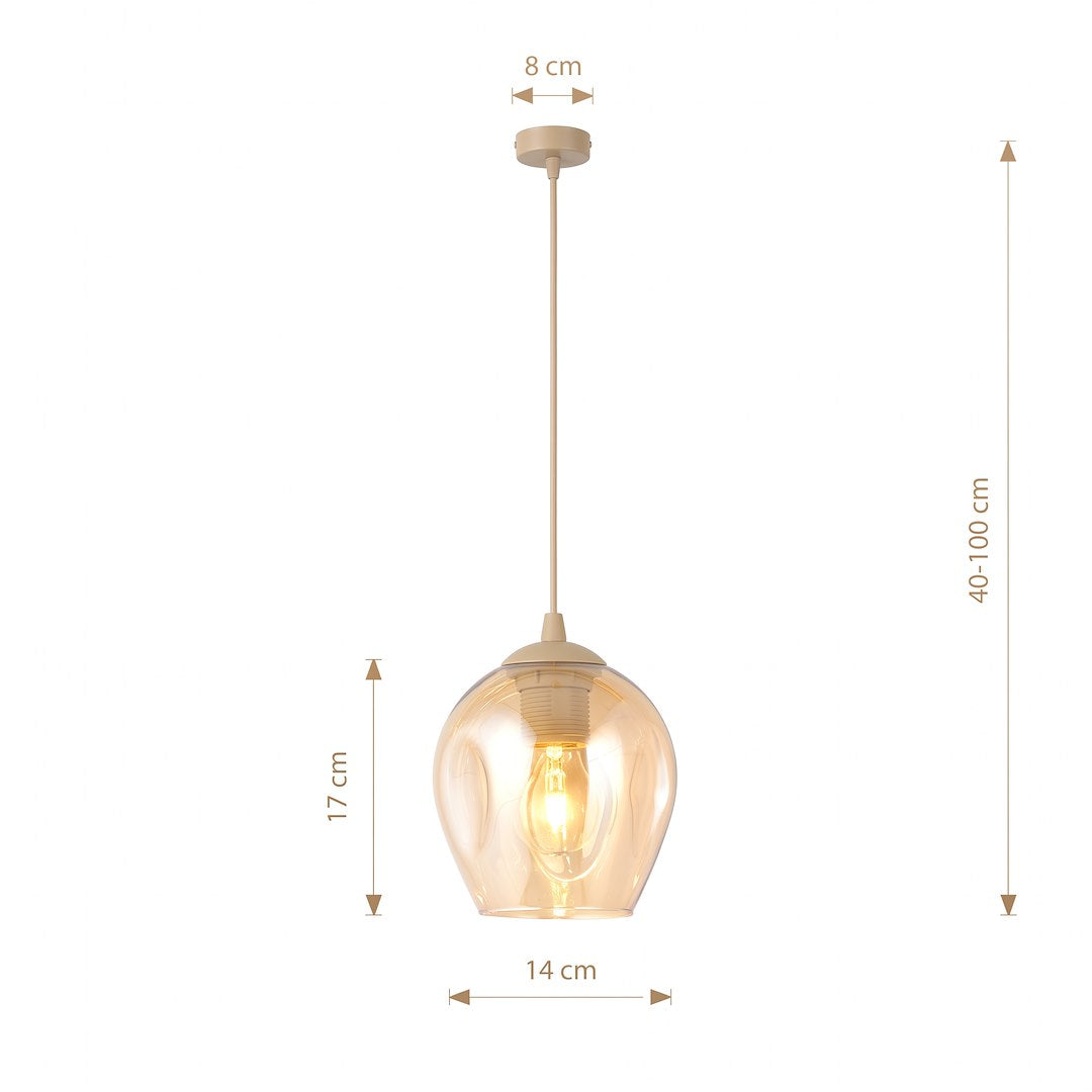 Schéma coté indiquant hauteur réglable 40 à 100 cm et diamètre 14 cm