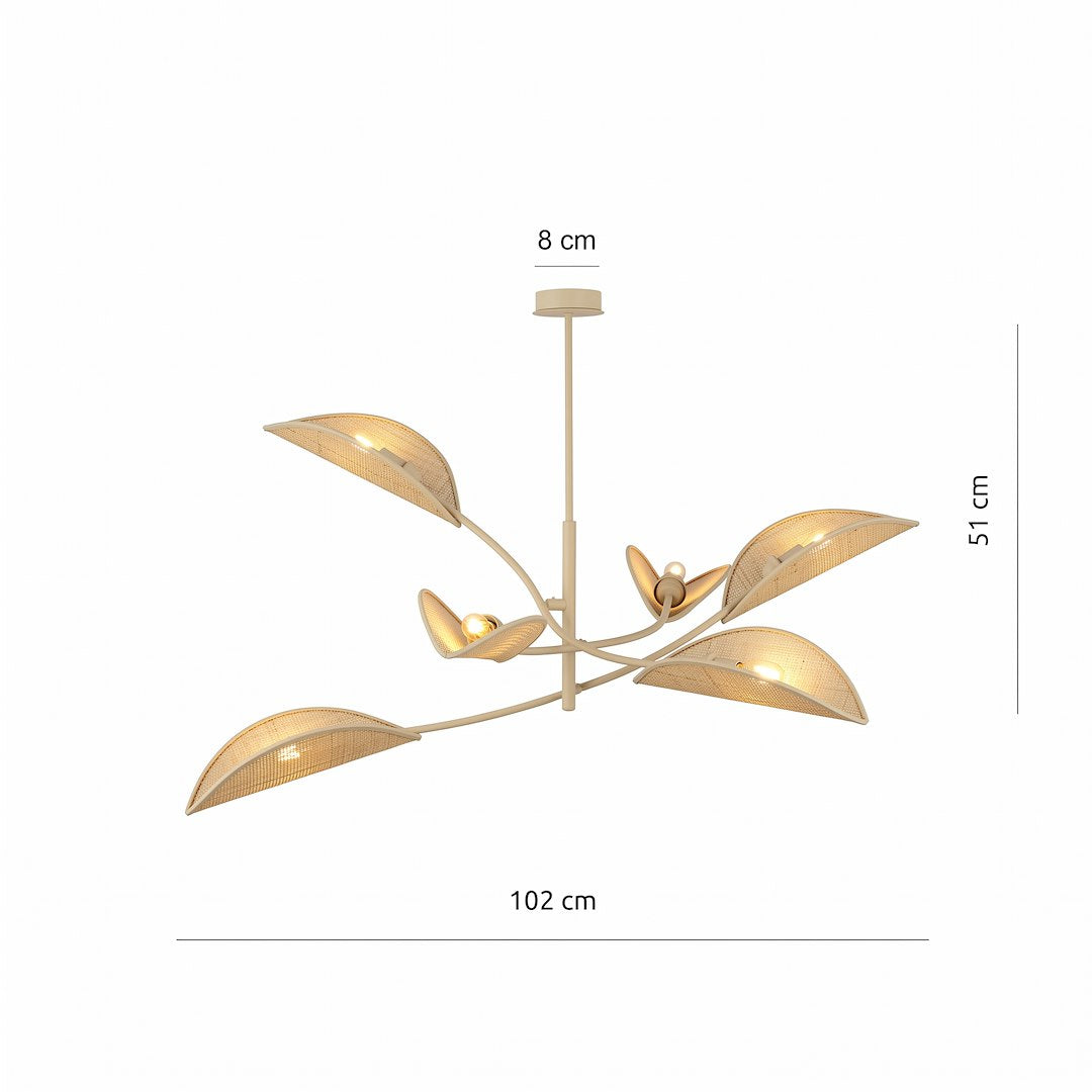 Schéma de dimensions indiquant la hauteur et la largeur du luminaire