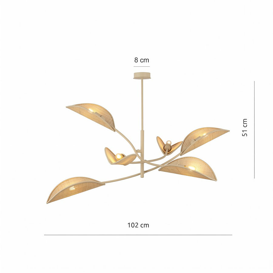 Schéma de dimensions indiquant la hauteur et la largeur du luminaire
