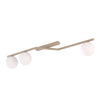 Plafonnier Naton 3 lumières beige, verre blanc