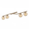Plafonnier Naton 4 lumières beige, verre ambré