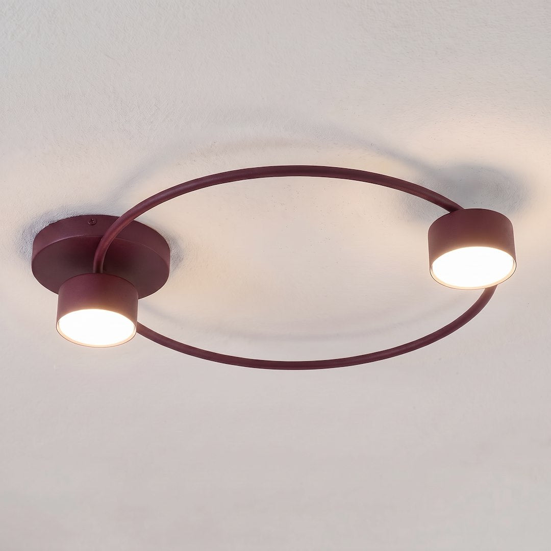 Plafonnier Lucio 2 lumières bordeaux
