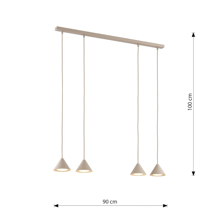 Schéma de dimensions indiquant 90 cm de large et 100 cm de haut