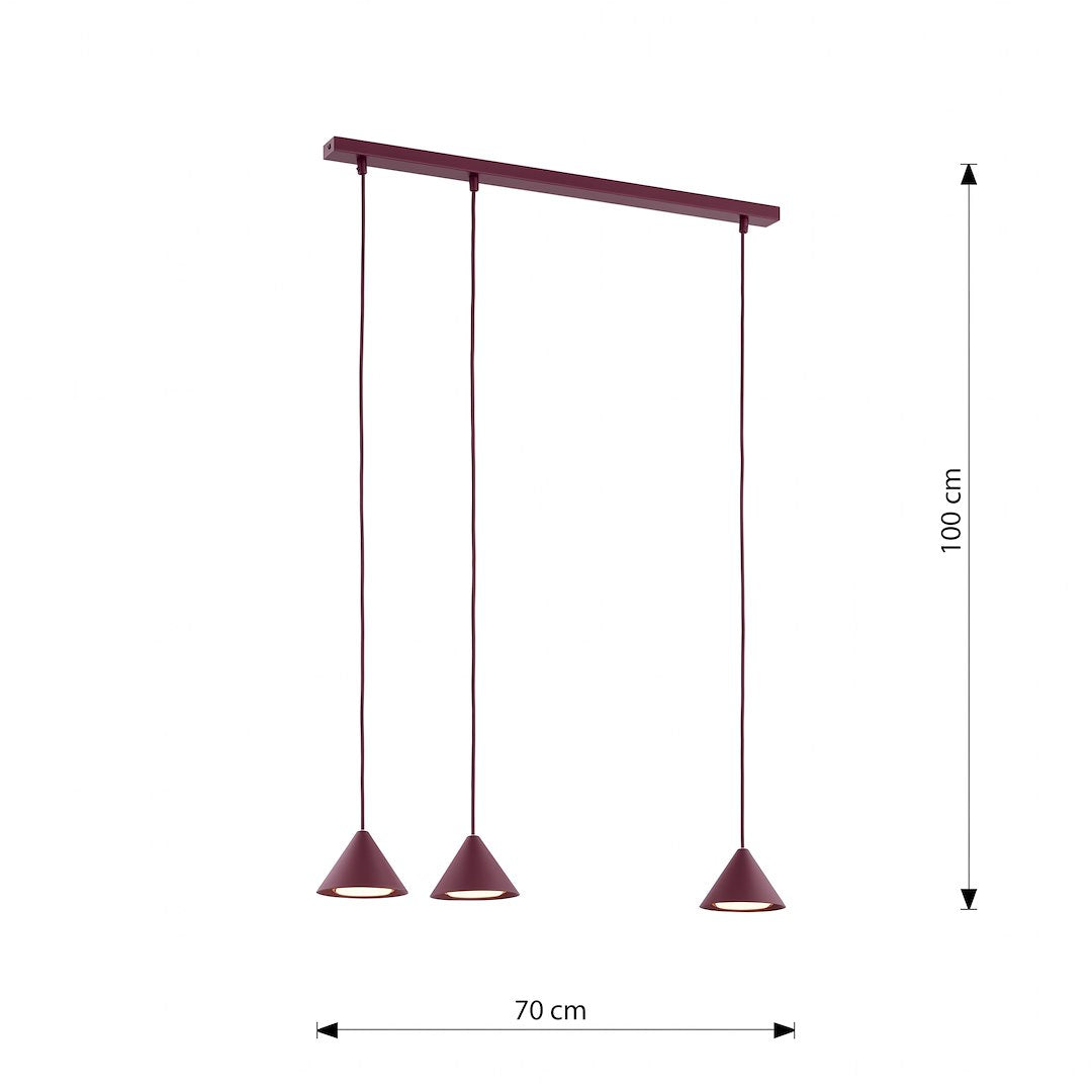 Schéma coté indiquant 70 cm de large et 100 cm de hauteur.