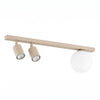 Plafonnier Baster 3 lumières beige, verre blanc