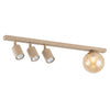 Plafonnier Baster 4 lumières beige, verre ambré