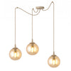 Suspension Gigi 3 lumières beige, verre ambré