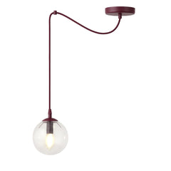 Suspension Gigi bordeaux, verre transparent