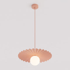 Suspension Umbra corail, verre blanc
