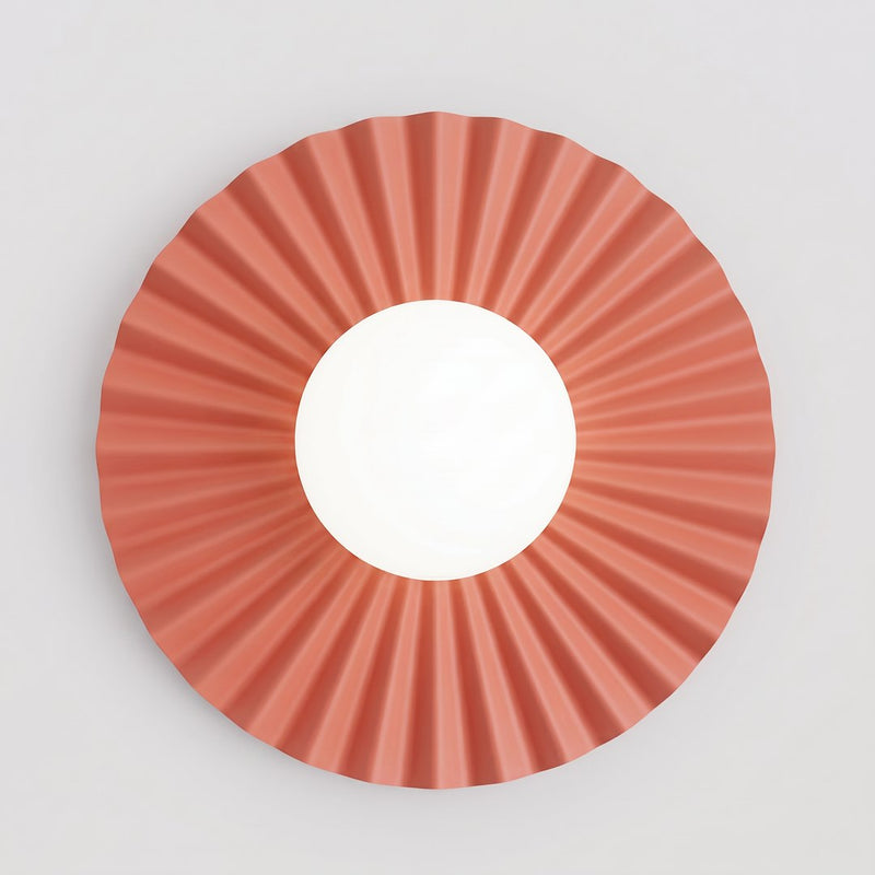 Applique murale Umbra corail, verre blanc, P 25 cm