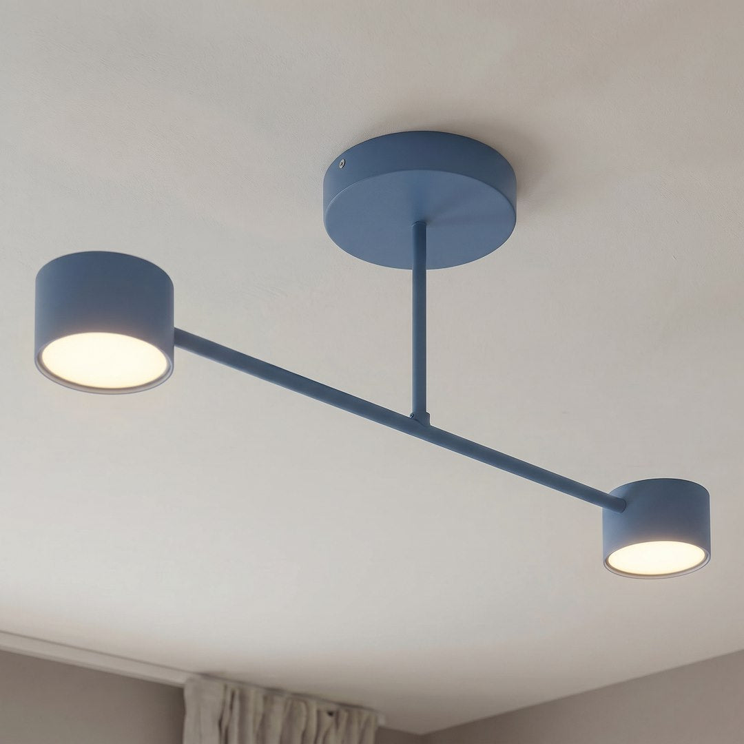 Plafonnier Halo 2 lumières bleu
