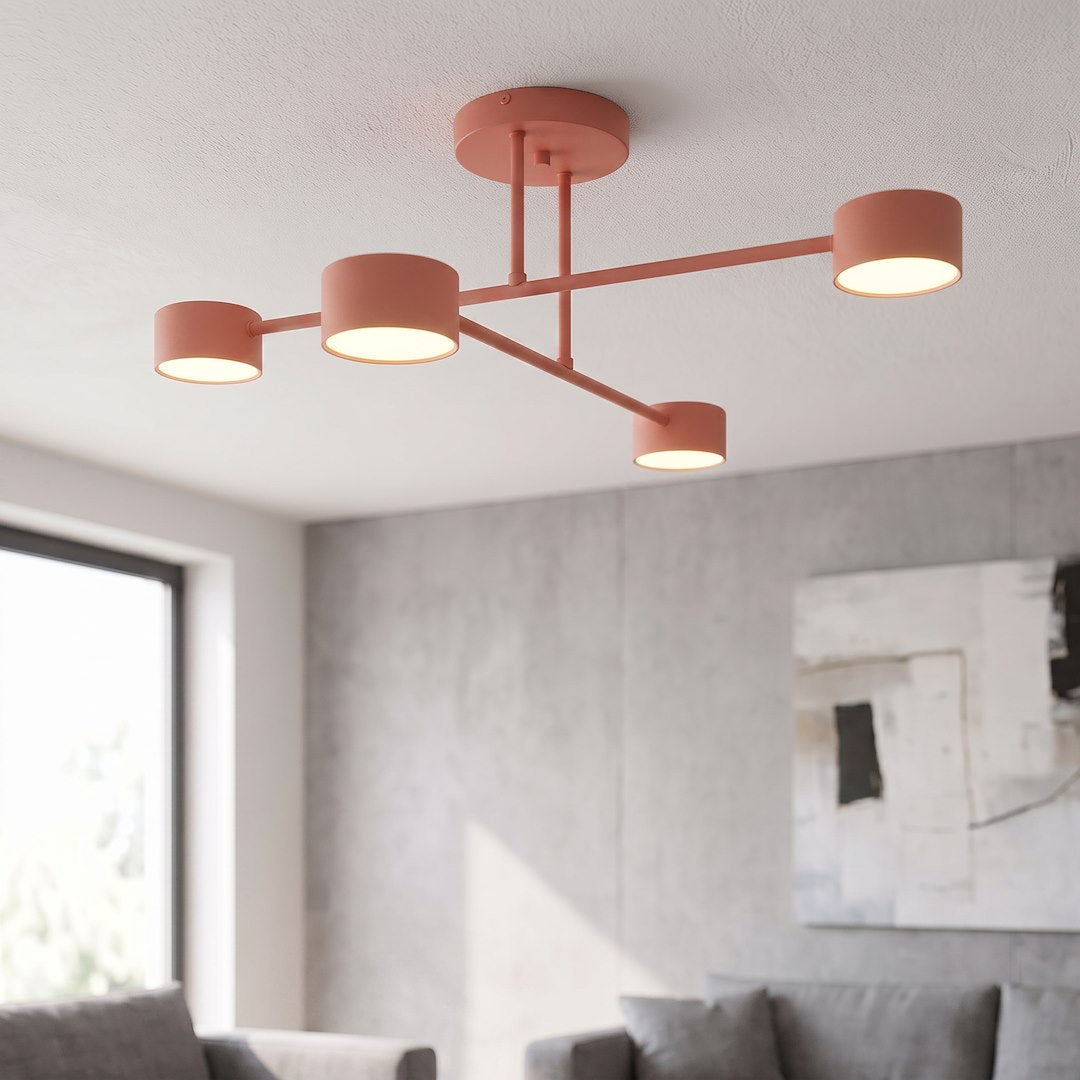 Plafonnier Halo 4 lumières corail