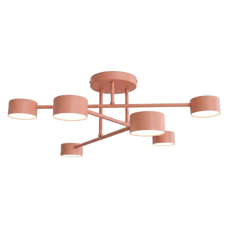 Plafonnier Halo 6 lumières corail