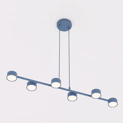 Suspension Megara 6 lumières bleue
