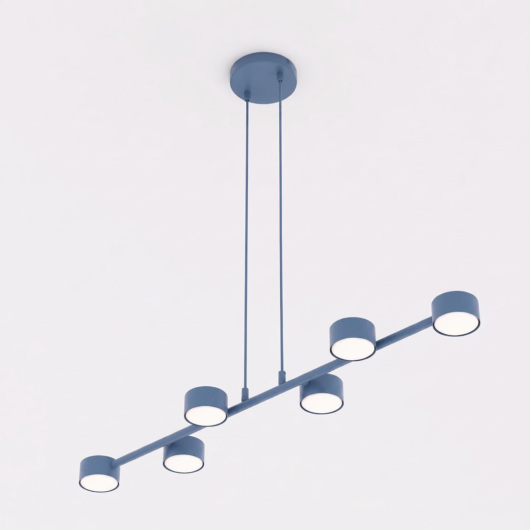 Suspension Megara 6 lumières bleue