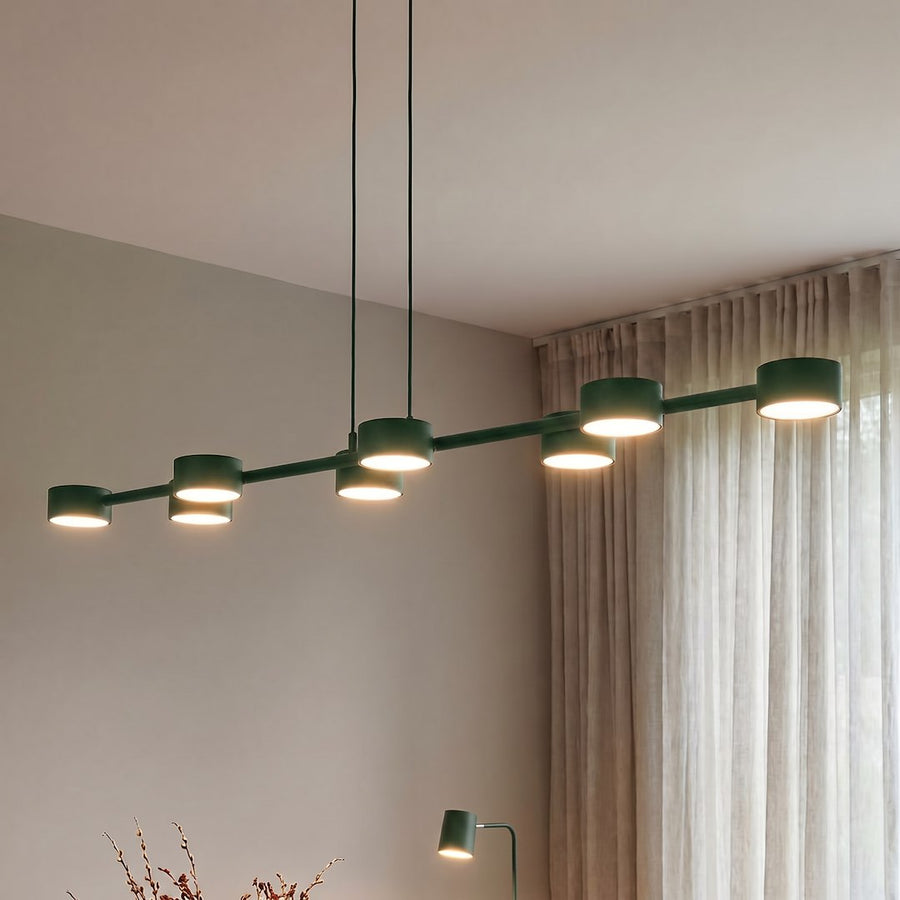 Suspension Megara 8 lumières verte