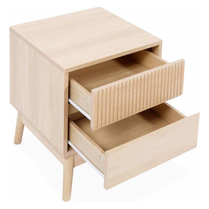 Alice'S Home - Lot De 2 Tables De Chevet Deux Tiroirs. Décor Bois Et Piétement En Pin - Linear | Designix - Amazon    - https://designix.fr/