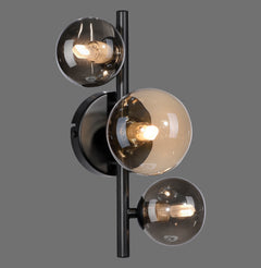 Suspension Popsicle 3 lumières fumée et ambrée, verre
