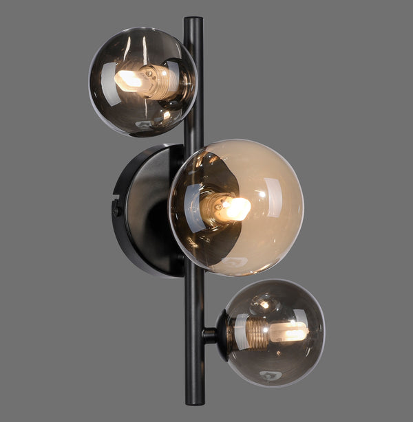 Suspension Popsicle 3 lumières fumée et ambrée, verre
