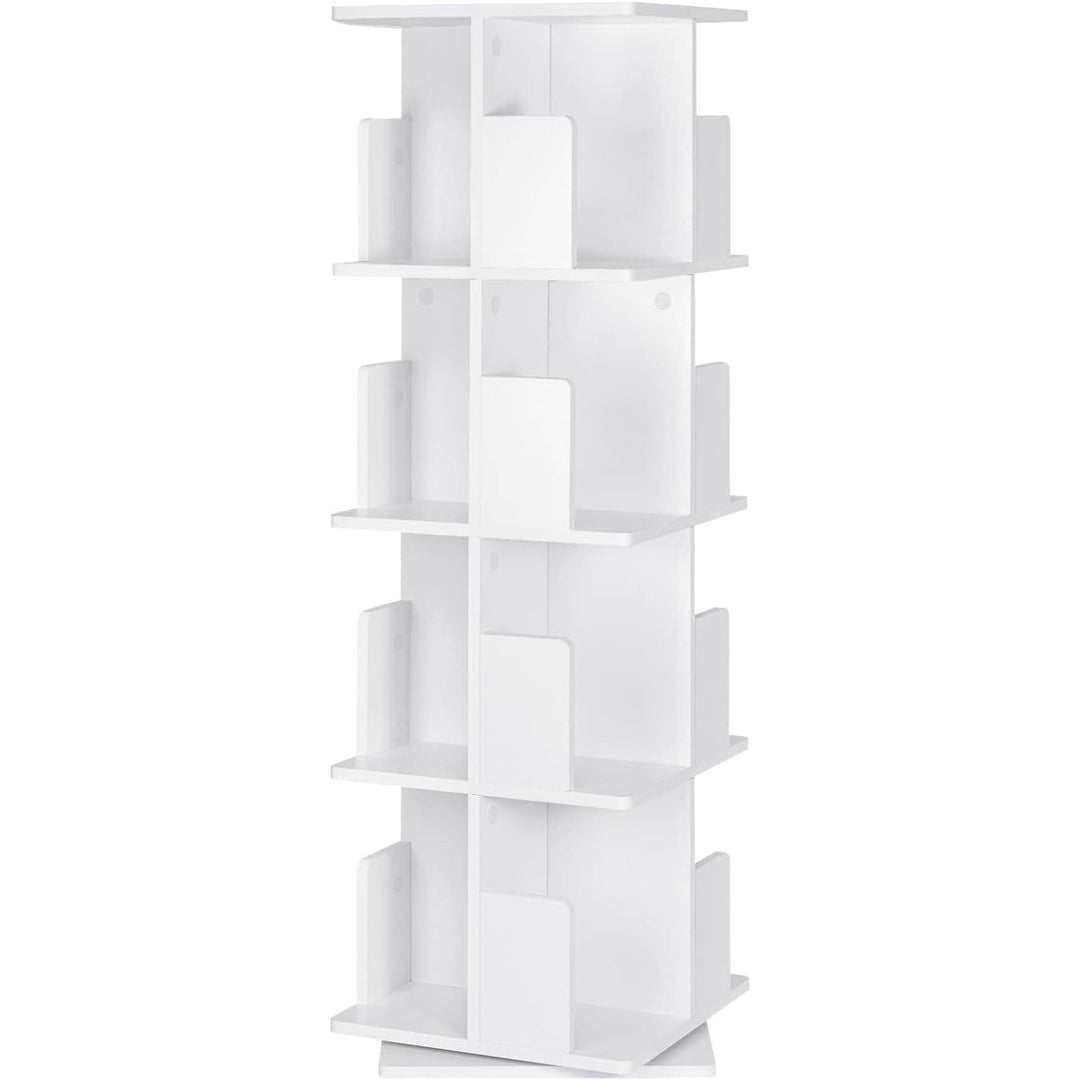 Bibliothèque Rotative 4 Niveaux En Mdf,Étagère De Sol Étagère De Bureau De Rangement 39X39X128Cm, 0040SHG | Designix - Amazon    - https://designix.fr/