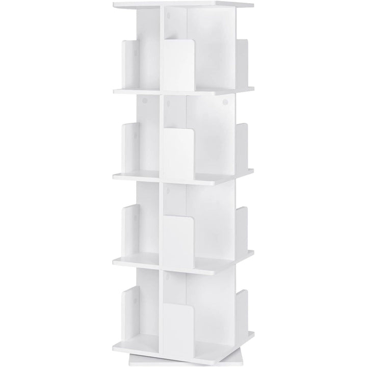 Bibliothèque Rotative 4 Niveaux En Mdf,Étagère De Sol Étagère De Bureau De Rangement 39X39X128Cm, 0040SHG | Designix - Amazon    - https://designix.fr/