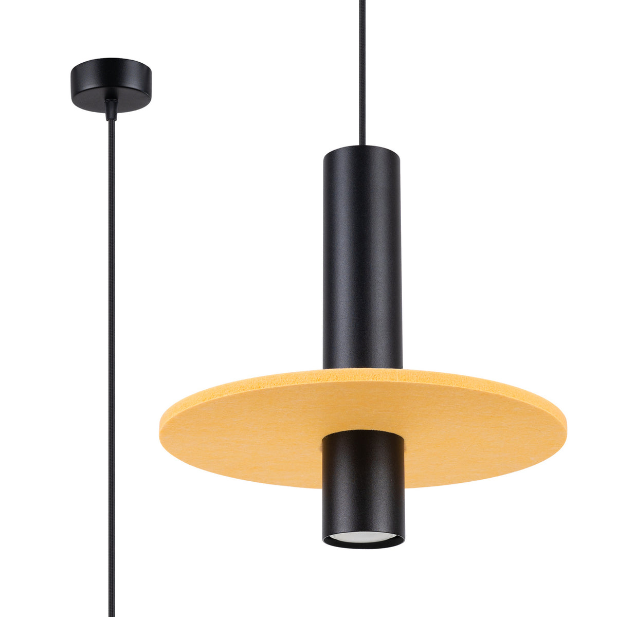Lampe suspendue PELTA 1 Jaune / noir