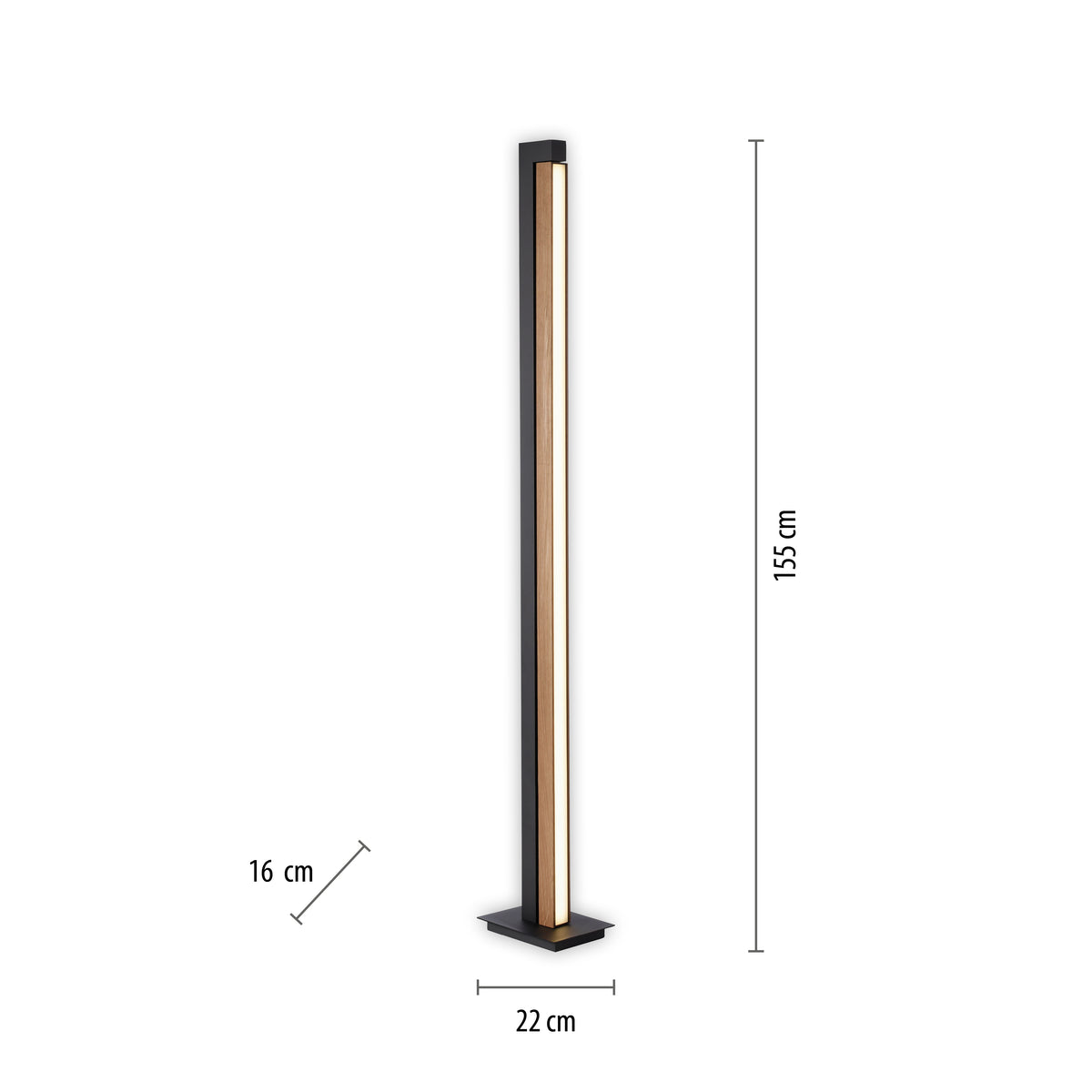 Lampadaire Pure-Lines bois et anthracite