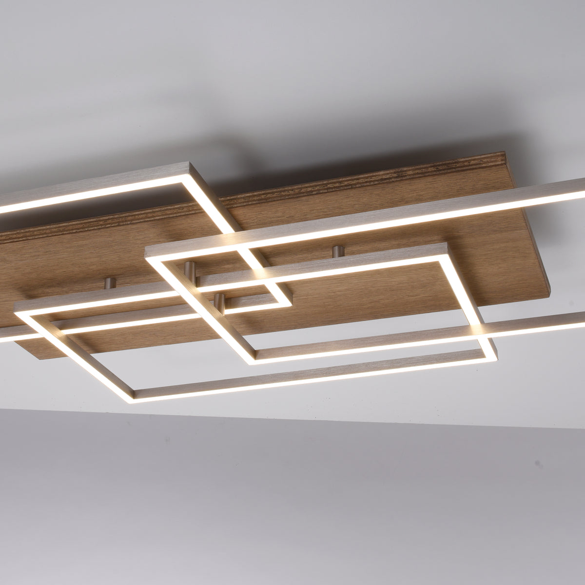 Plafonnier Palma bois, L 50 cm