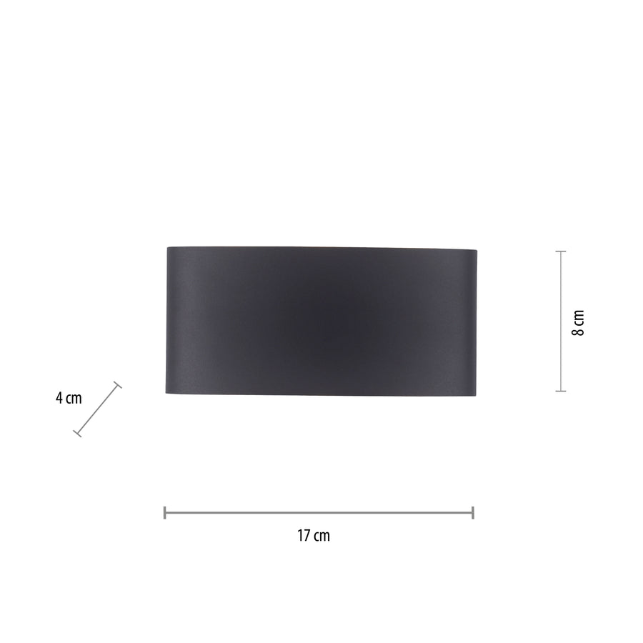 Applique murale Carlo anthracite, L 4 cm