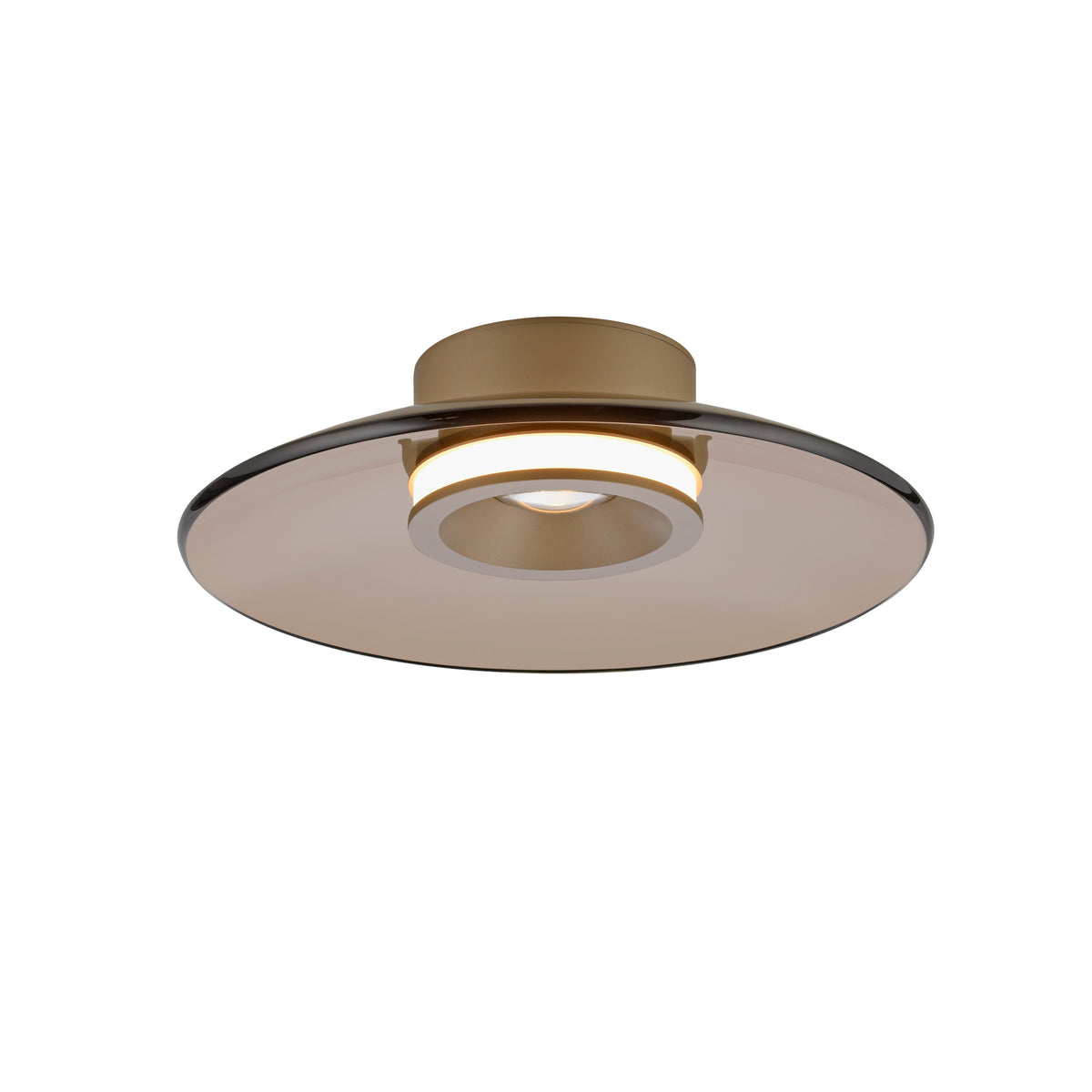 Plafonnier Pure Moon marron, verre, L 32 cm