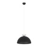 Suspension Lunaro 1 lumière noire et blanche, taille L