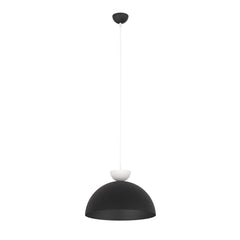Suspension Lunaro 1 lumière noire et blanche, taille L