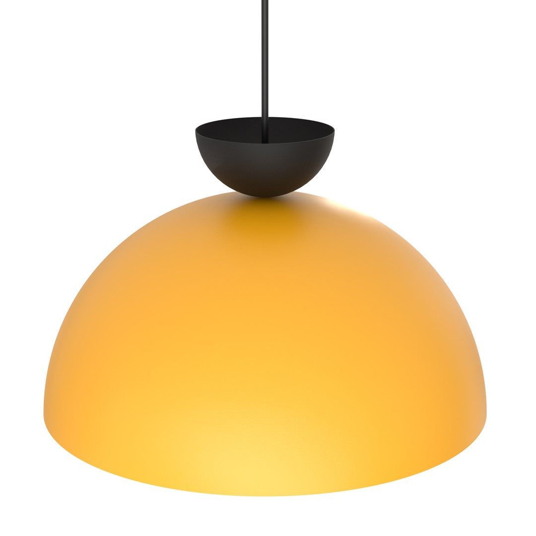 Suspension Lunaro 1 lumière noire et orange