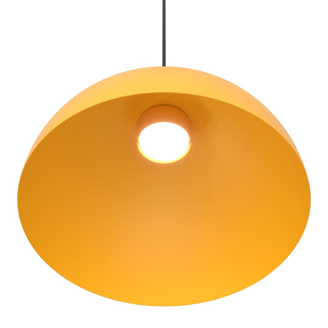 Suspension Lunaro 1 lumière noire et orange