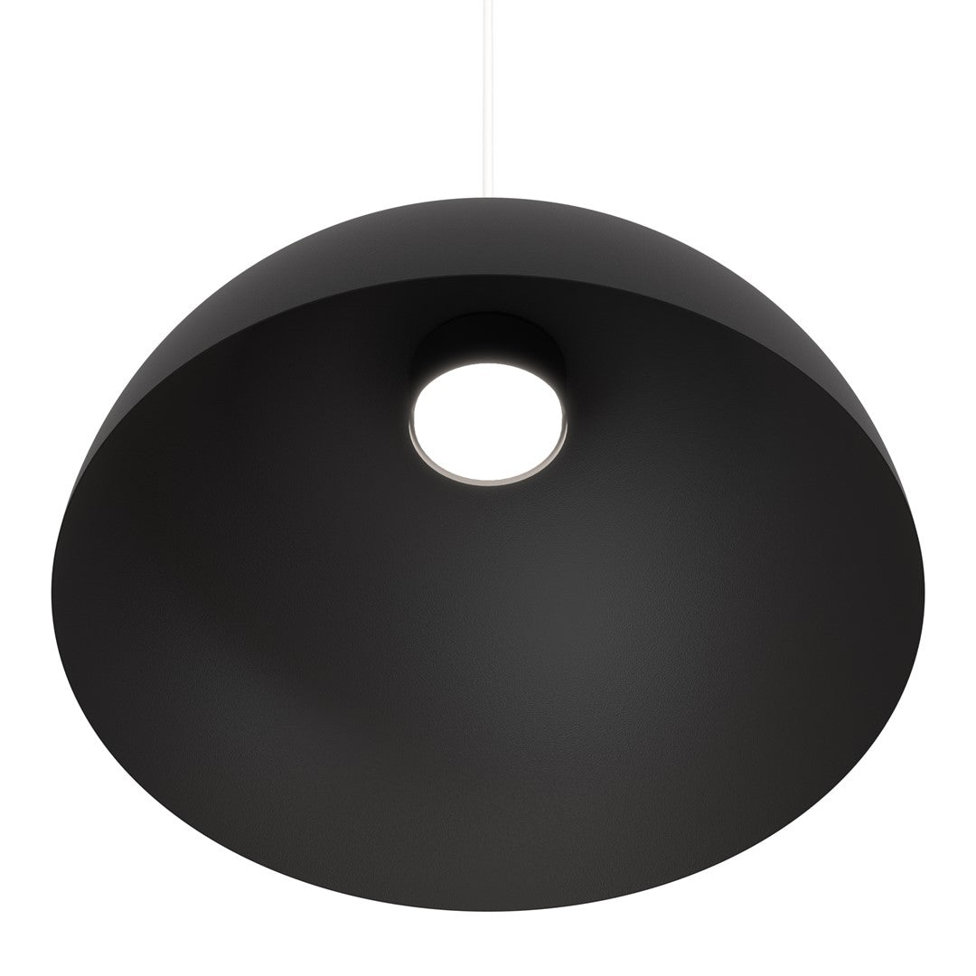 Suspension Lunaro 1 lumière noire et blanche, taille L