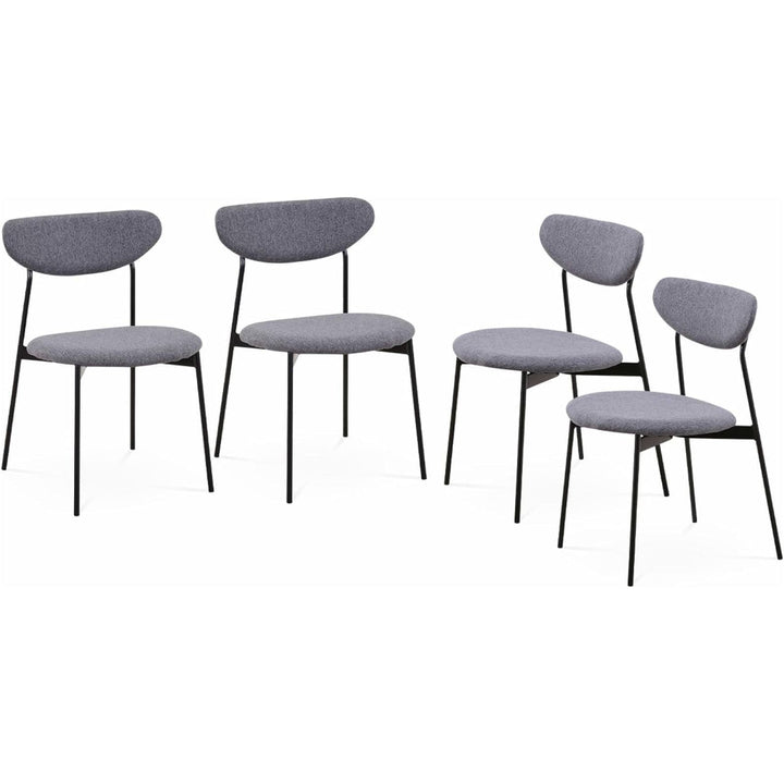 Alice'S Home - Lot De 4 Chaises - Arty - Scandinaves Et Vintage. Assise Et Dossier Gris Foncé. Pieds En Acier | Designix - Amazon    - https://designix.fr/