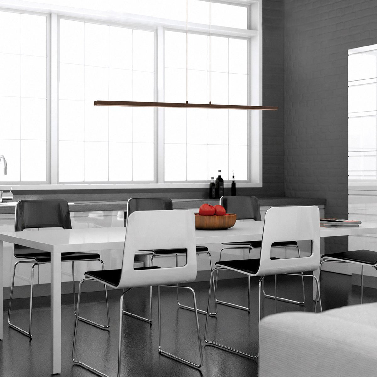 Suspension luminaire Bande marron