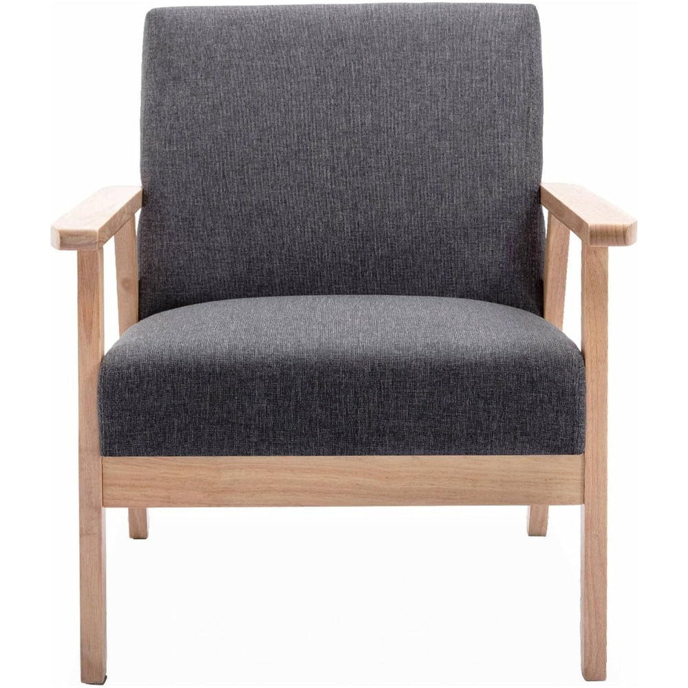 Alice'S Home - Fauteuil Scandinave En Bois Et Tissu Gris Foncé. Isak. L 64 X P 69.5 X H 73Cm | Designix -     - https://designix.fr/