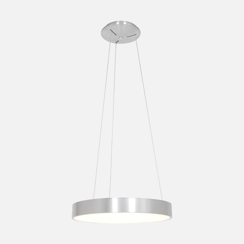 Lustre argenté à variateur, suspension anneau LED 48 cm | Ringlede